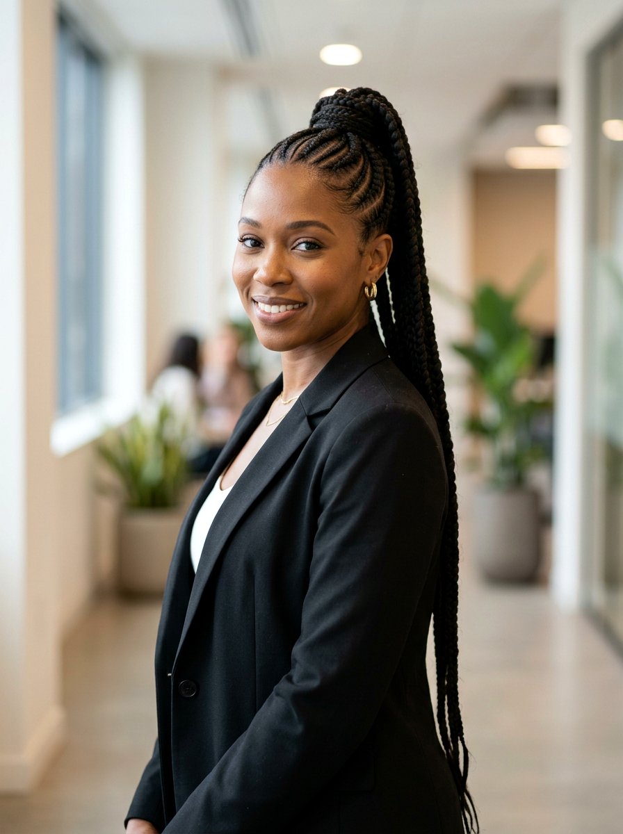 Feed In Braided Ponytail - 20 ponytail hairstyles for black women - 20 ponytail hairstyles for black women