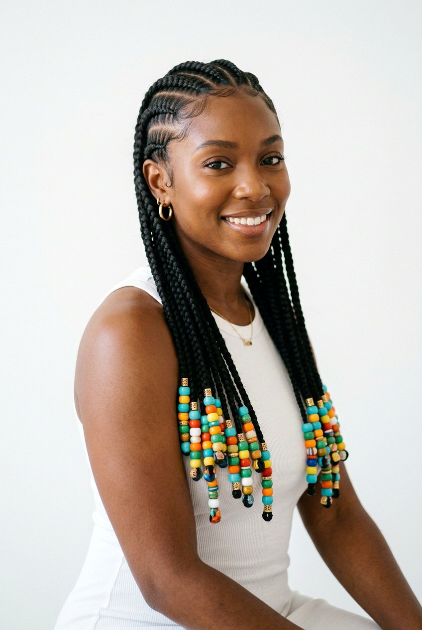 Feed In Braids With Beads - 20 feed in braids hairstyles - 20 feed in braids hairstyles