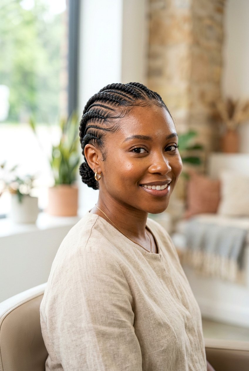 Feed In Braids on Short Natural Hair - 20 protective styles for short natural hair - 20 protective styles for short natural hair