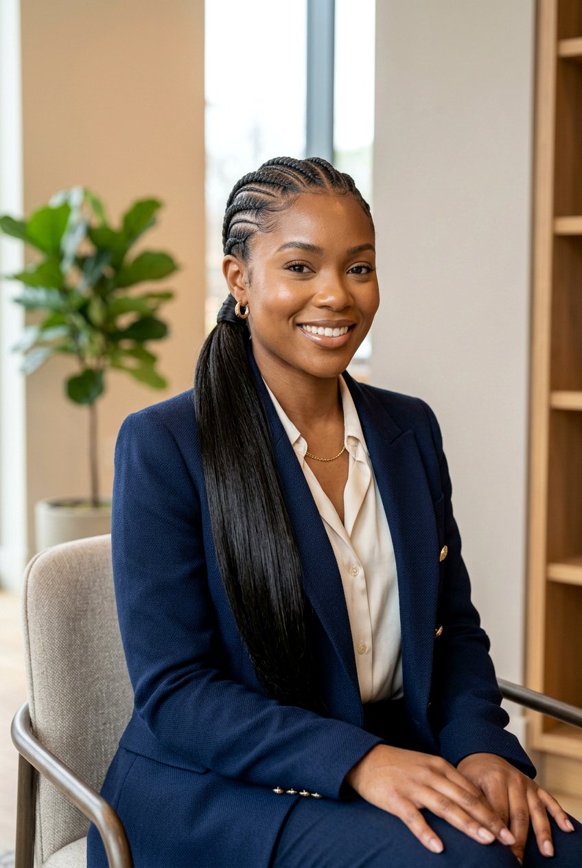 Feed In Cornrow Braid Ponytail - 20 black women office braid ponytail styles - 20 black women office braid ponytail styles