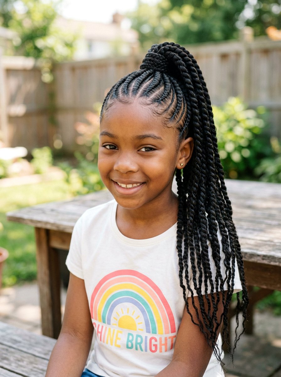 Feed In Cornrow Ponytail - 20 kids cornrow ponytail styles - 20 kids cornrow ponytail styles