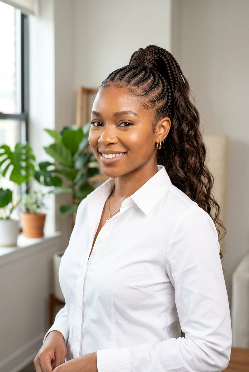 Feed In Cornrow Ponytail - 20 cornrow ponytail for black women - 20 cornrow ponytail for black women