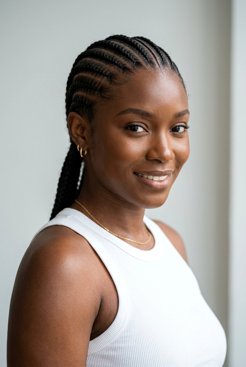 Feed In Cornrows - 20 humid weather protective styles for black women - 20 humid weather protective styles for black women