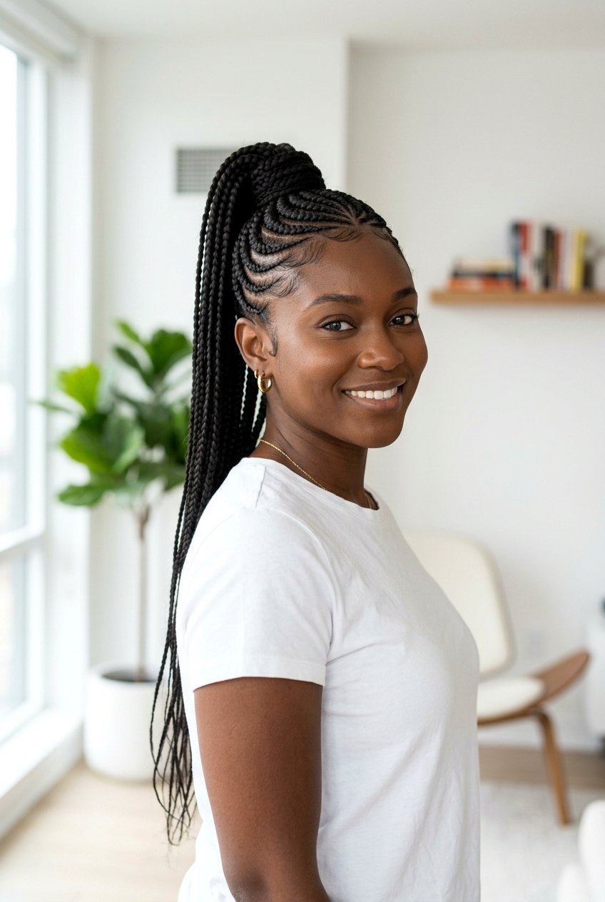 20 Stunning Lemonade Braids Into Ponytail Styles To Try