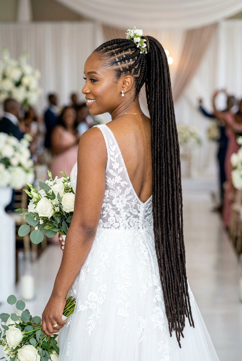 Feed In Loc Ponytail - 20 bridal hairstyle for loc ponytail - 20 bridal hairstyle for loc ponytail