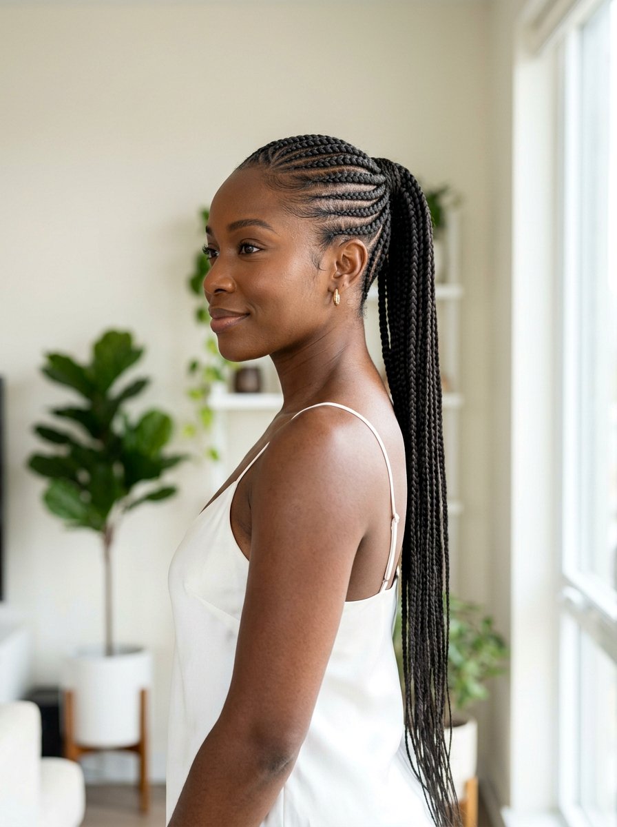 Feed in lemonade ponytail braids - 20 lemonade ponytail braids - 20 lemonade ponytail braids