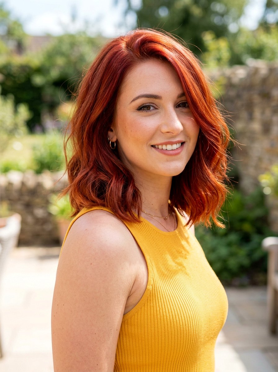 Fiery Red Lob Hair Color - 20 red lob hair color ideas - 20 red lob hair color ideas