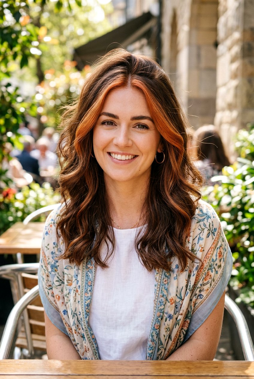 Fine Brunette Hair With Copper Money Piece - 20 brunette hair with copper money piece - 20 brunette hair with copper money piece