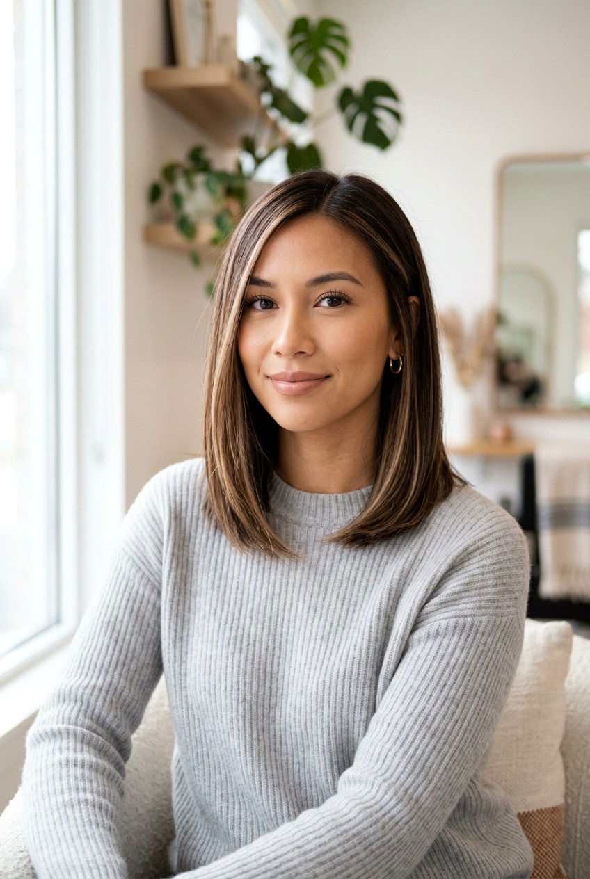 Fine Hair Cocoa Brunette With Delicate Beige Dimension - 20 cocoa brunette with beige balayage - 20 cocoa brunette with beige balayage