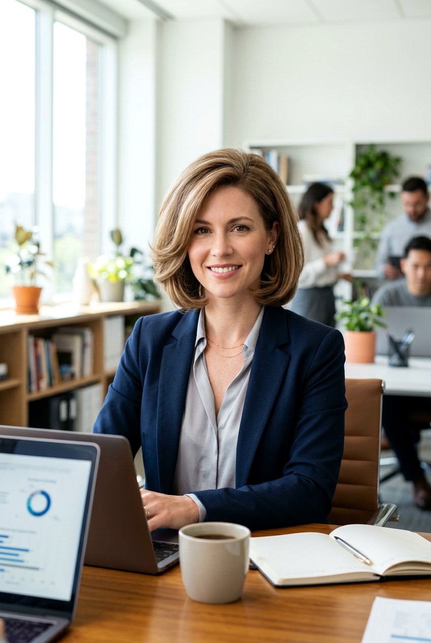 Fine Hair Layered Bob - 20 sleek office bob with layers - 20 sleek office bob with layers