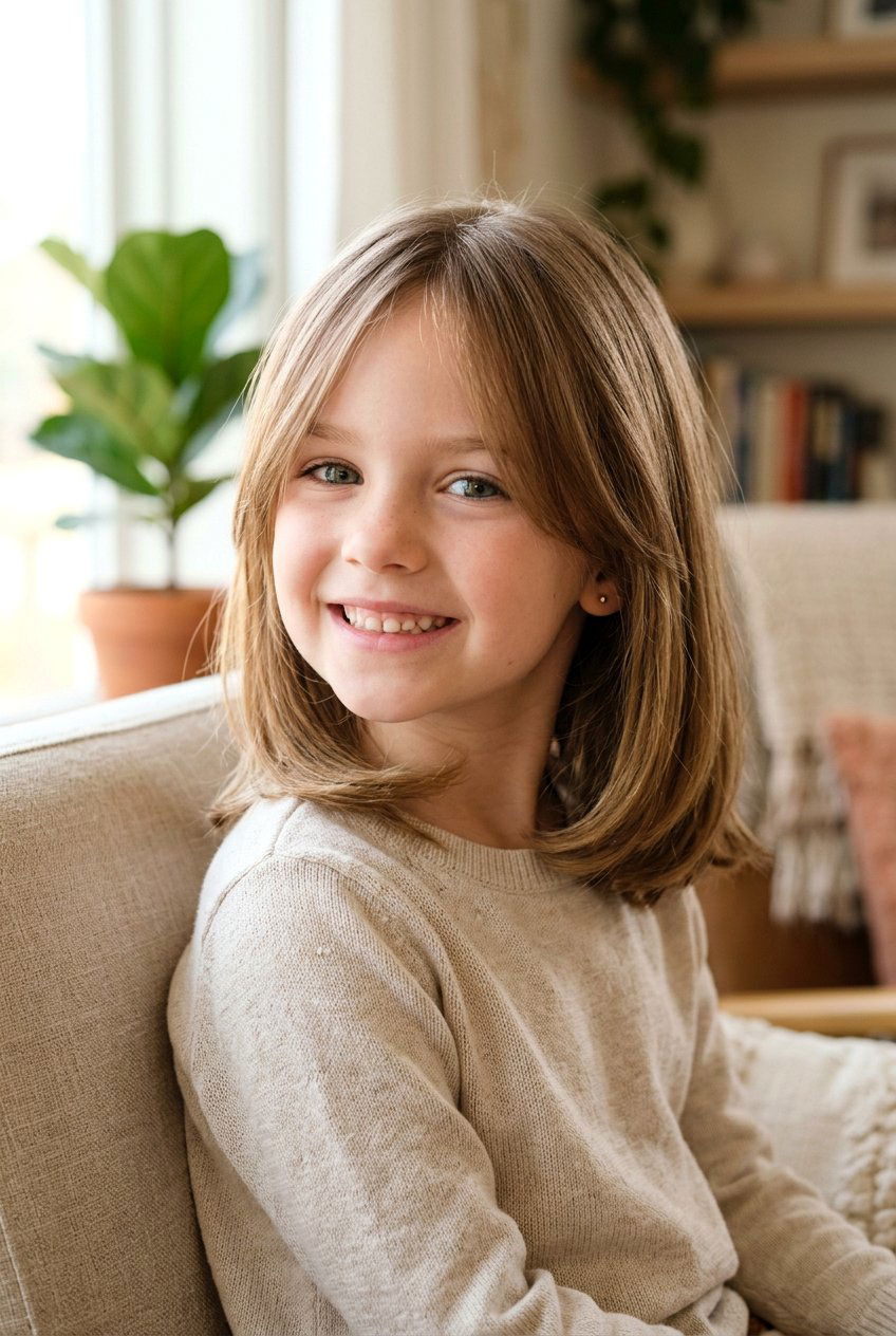 Fine Hair Layered Lob For Little Girls - 20 little girls layered lob haircut - 20 little girls layered lob haircut