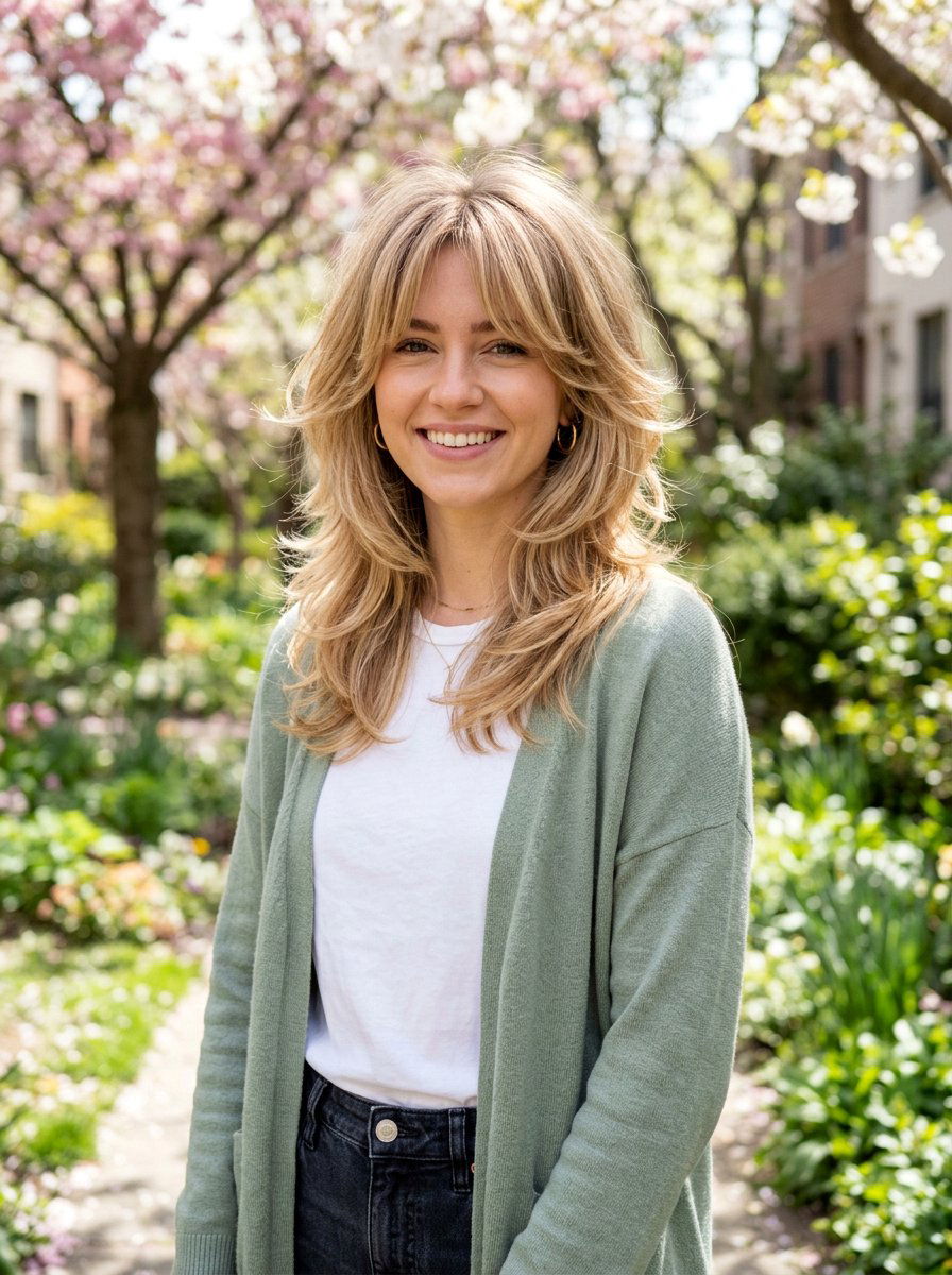 Fine Hair Layered Shag With Curtain Fringe - 20 layered shag with curtain fringe - 20 layered shag with curtain fringe