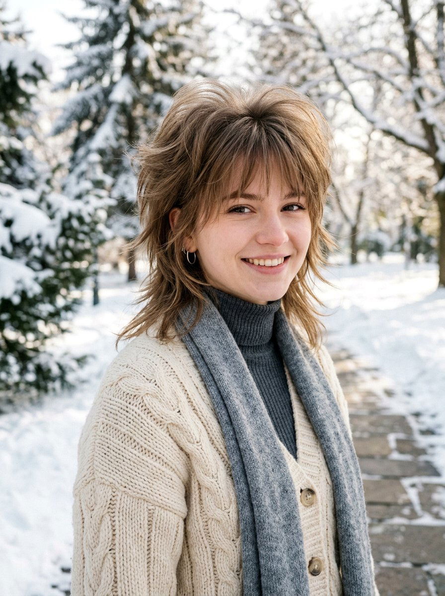 Fine Hair Layered Wolf Cut With Soft Bangs - 20 layered wolf cut with soft bangs - 20 layered wolf cut with soft bangs