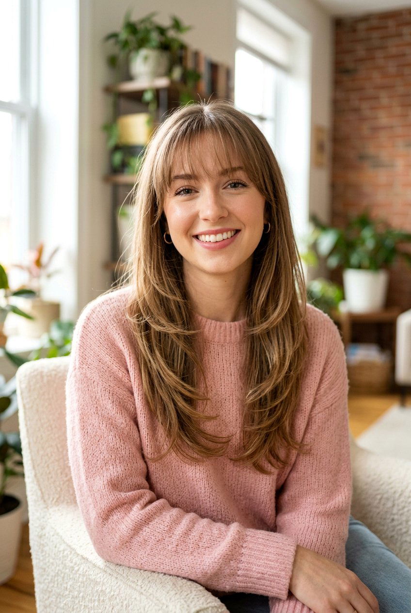 Fine Hair Long Layers With Wispy Bangs - 20 long layers with wispy bangs women - 20 long layers with wispy bangs women