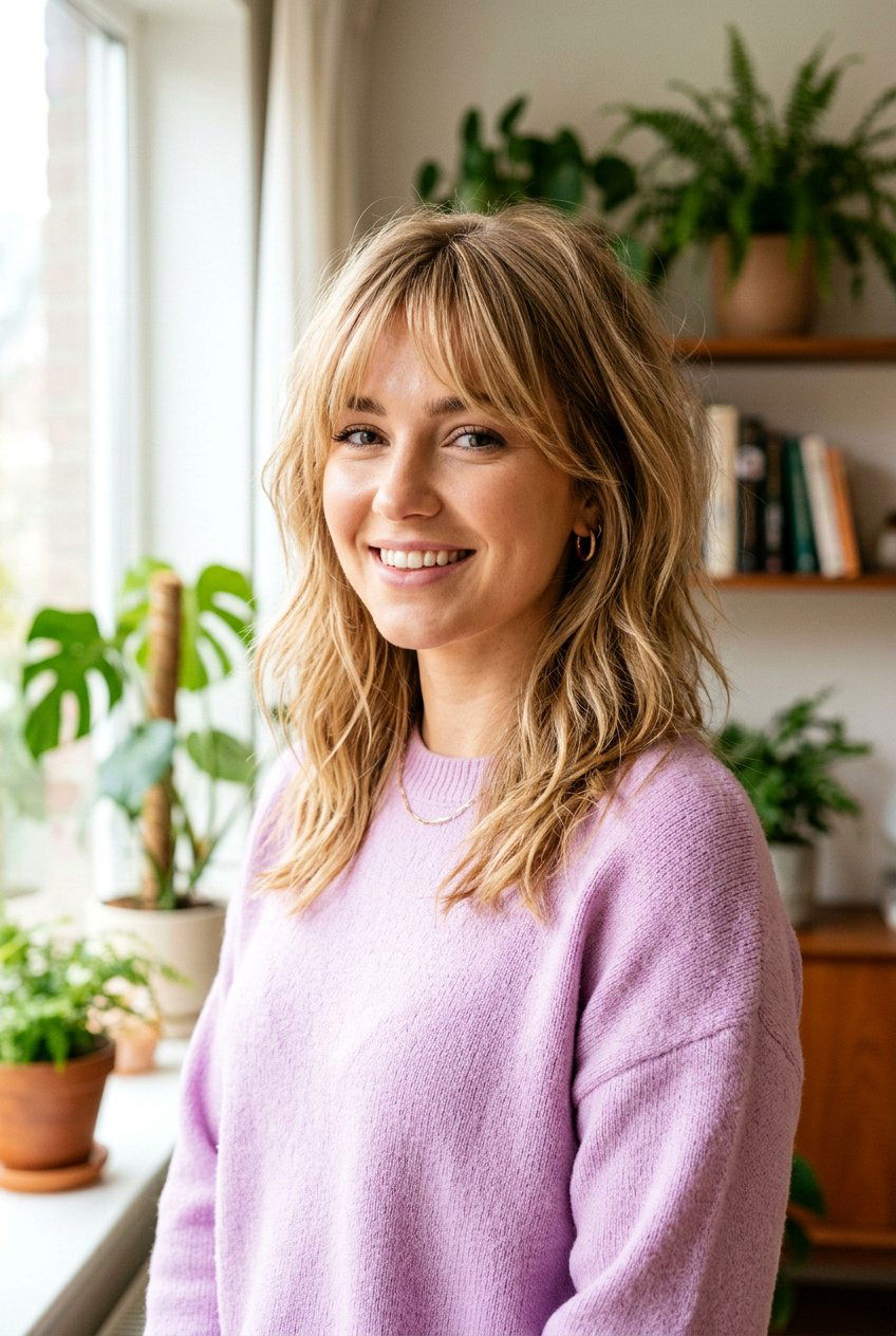 Fine Hair Shag With Airy Fringe - 20 shag haircut with wispy fringe - 20 shag haircut with wispy fringe