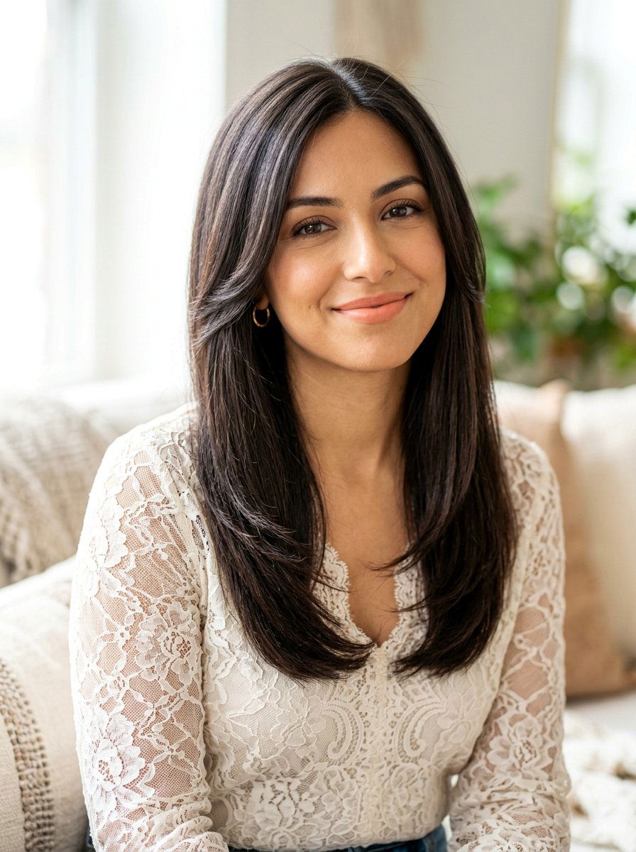 Fine Hair Silk Press With Face Framing Layers - 20 silk press with face framing layers - 20 silk press with face framing layers