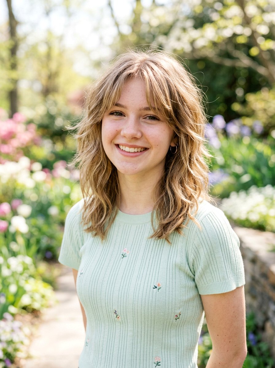 Fine Hair Textured Shag - 20 teen girls shoulder length shag haircut - 20 teen girls shoulder length shag haircut