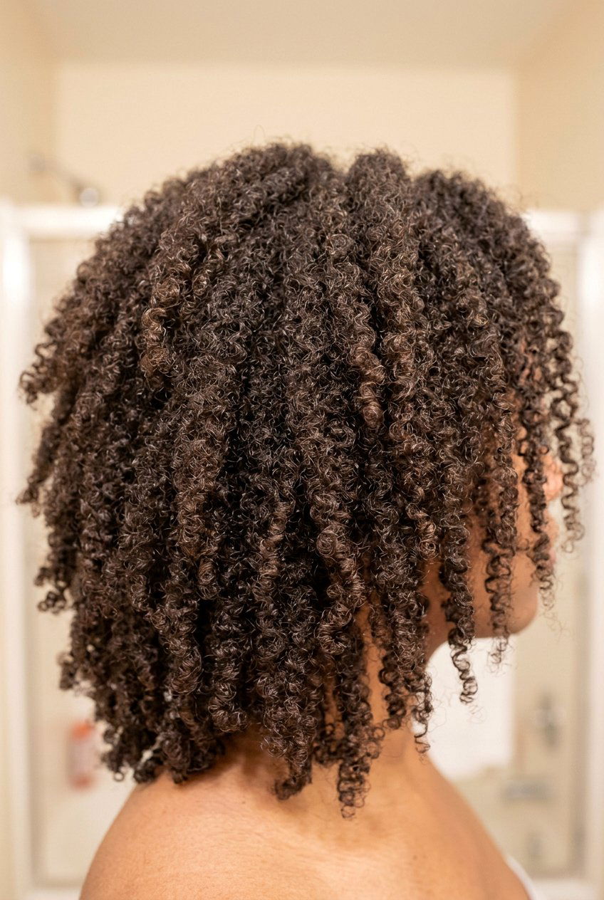 Finger Coil Braid Out Hybrid on Medium 3B Natural Hair - 20 braid out on medium natural hair - 20 braid out on medium natural hair