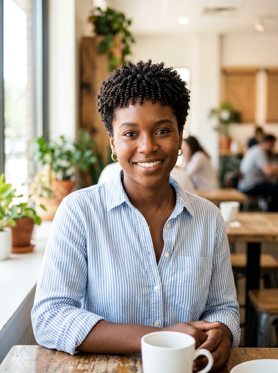 Finger Coil Cropped Haircut - 20 haircut for transition from relaxed to natural hair - 20 haircut for transition from relaxed to natural hair