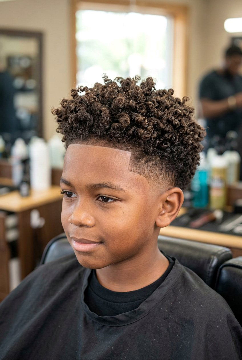 Finger Coil Twists with High Fade and Curved Line Up - 20 black boys twist styles with fade - 20 black boys twist styles with fade