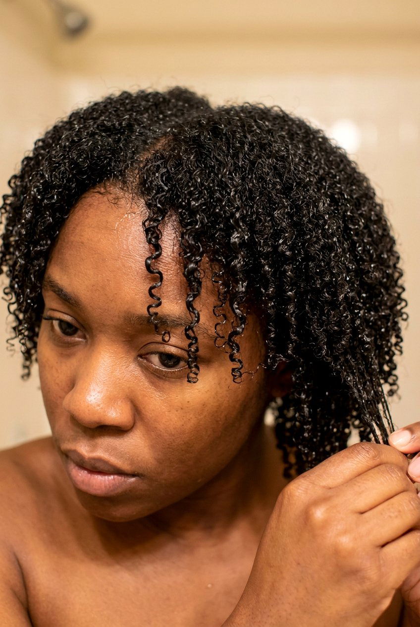 Finger Coiling Wash and Go on Short 4C Hair - 20 defined wash and go for 4c hair - 20 defined wash and go for 4c hair