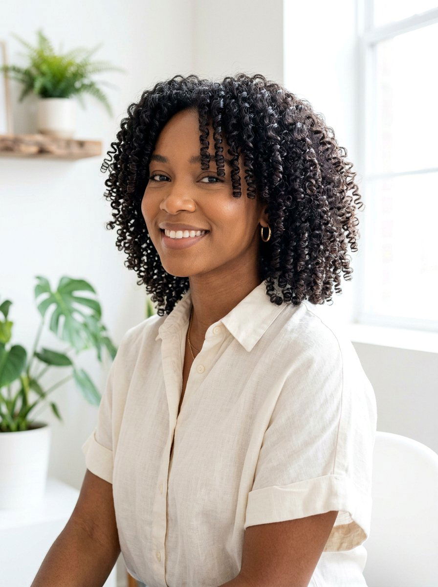 Finger Coils - 20 no heat curls for layered hair - 20 no heat curls for layered hair
