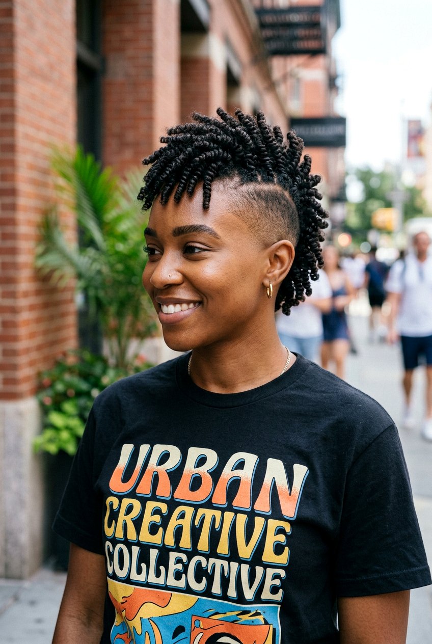 Finger Coils Mohawk - 20 finger coils hairstyle for natural hair - 20 finger coils hairstyle for natural hair