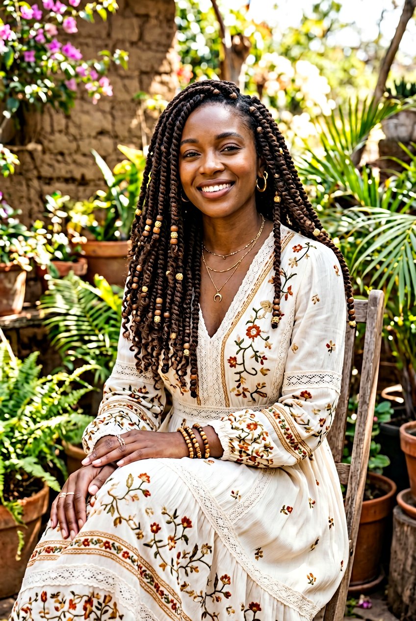 Finger Coils With Beads - 20 finger coils hairstyle for natural hair - 20 finger coils hairstyle for natural hair