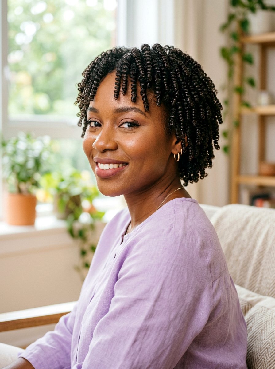 Finger Coils for Natural Hair - 20 simple work hairstyle for natural hair - 20 simple work hairstyle for natural hair