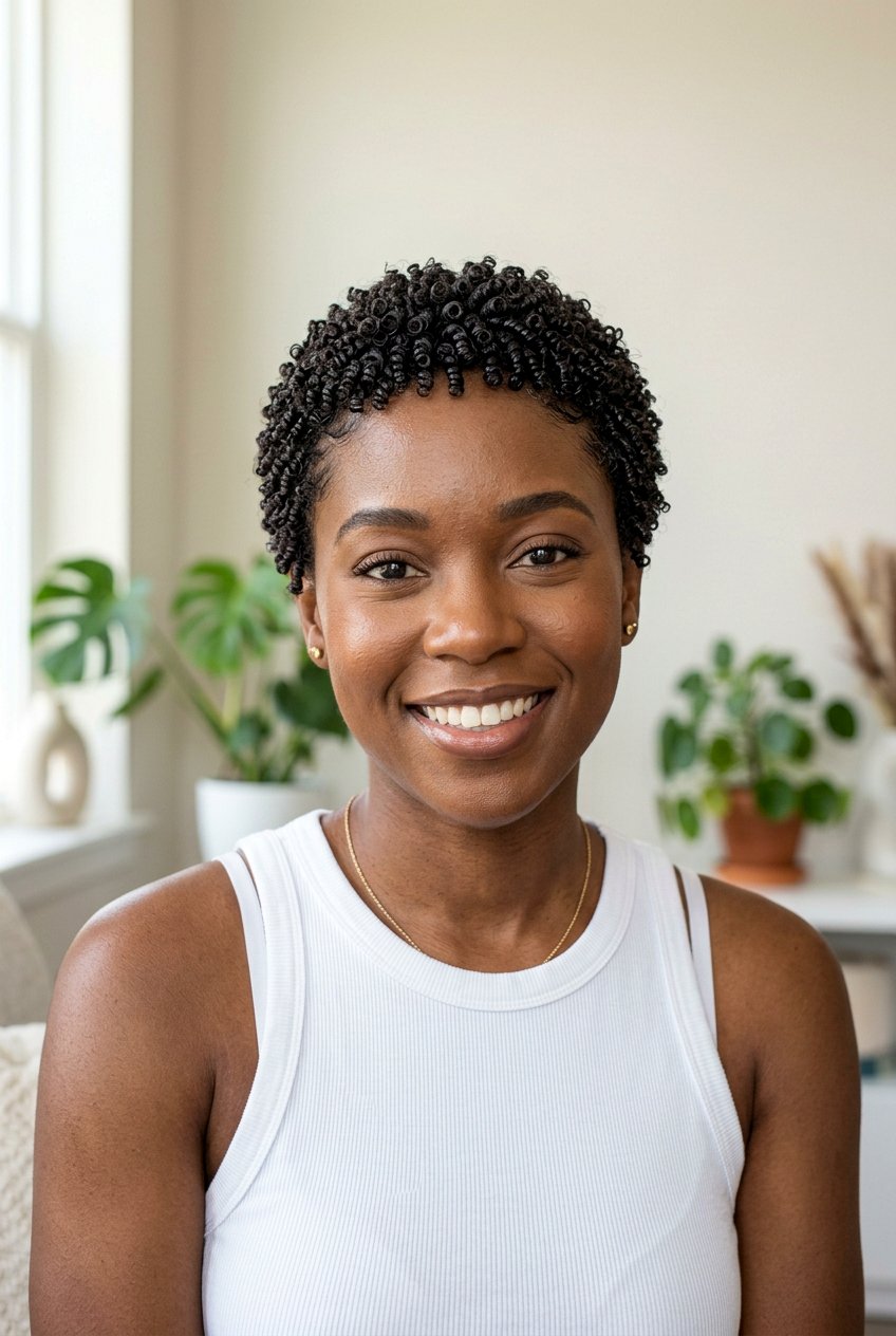 Finger Coils on Big Chop TWA - 20 finger coil twa hairstyle - 20 finger coil twa hairstyle