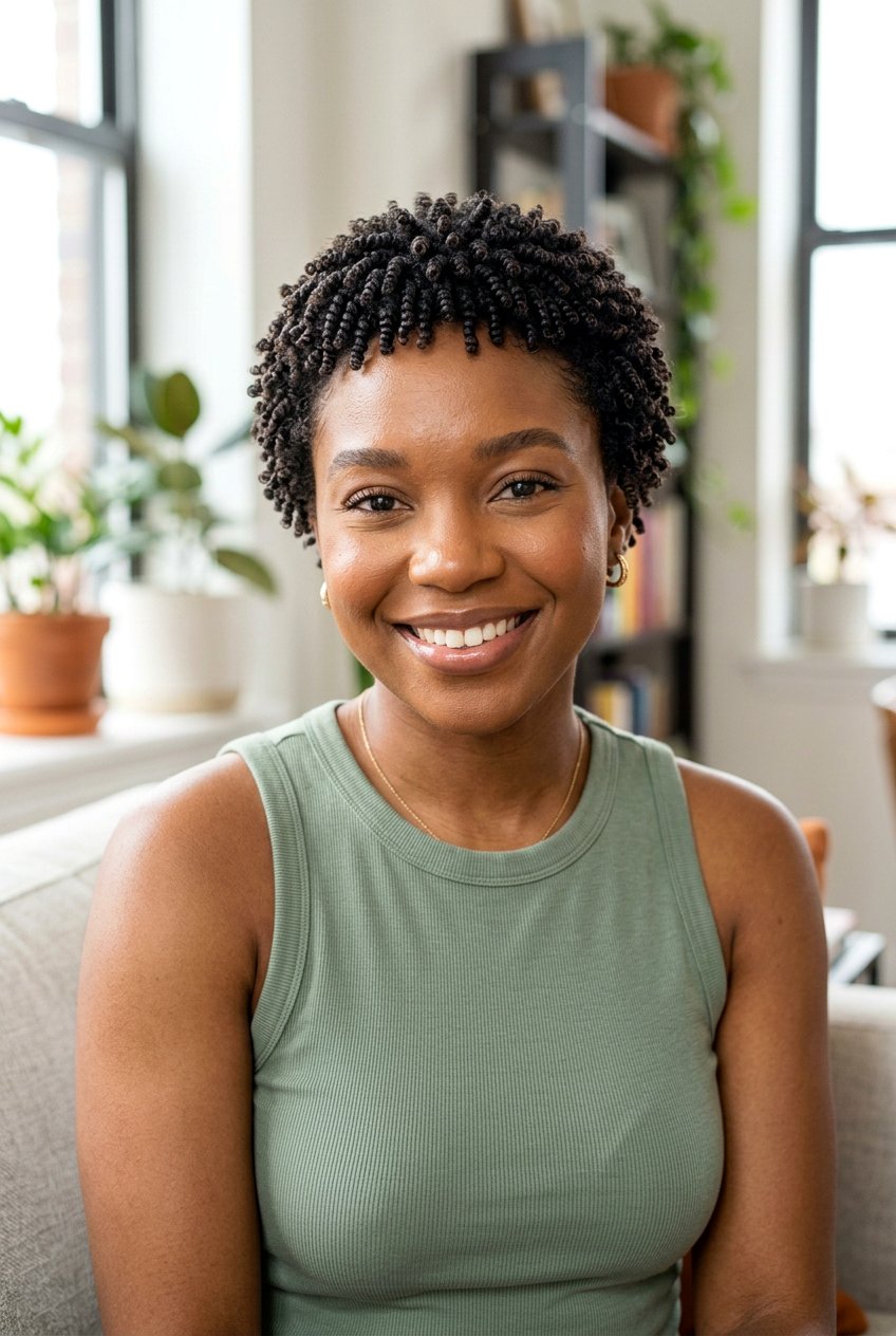 Finger Coils on Short 4C Natural Hair - 20 protective styles for short natural hair - 20 protective styles for short natural hair