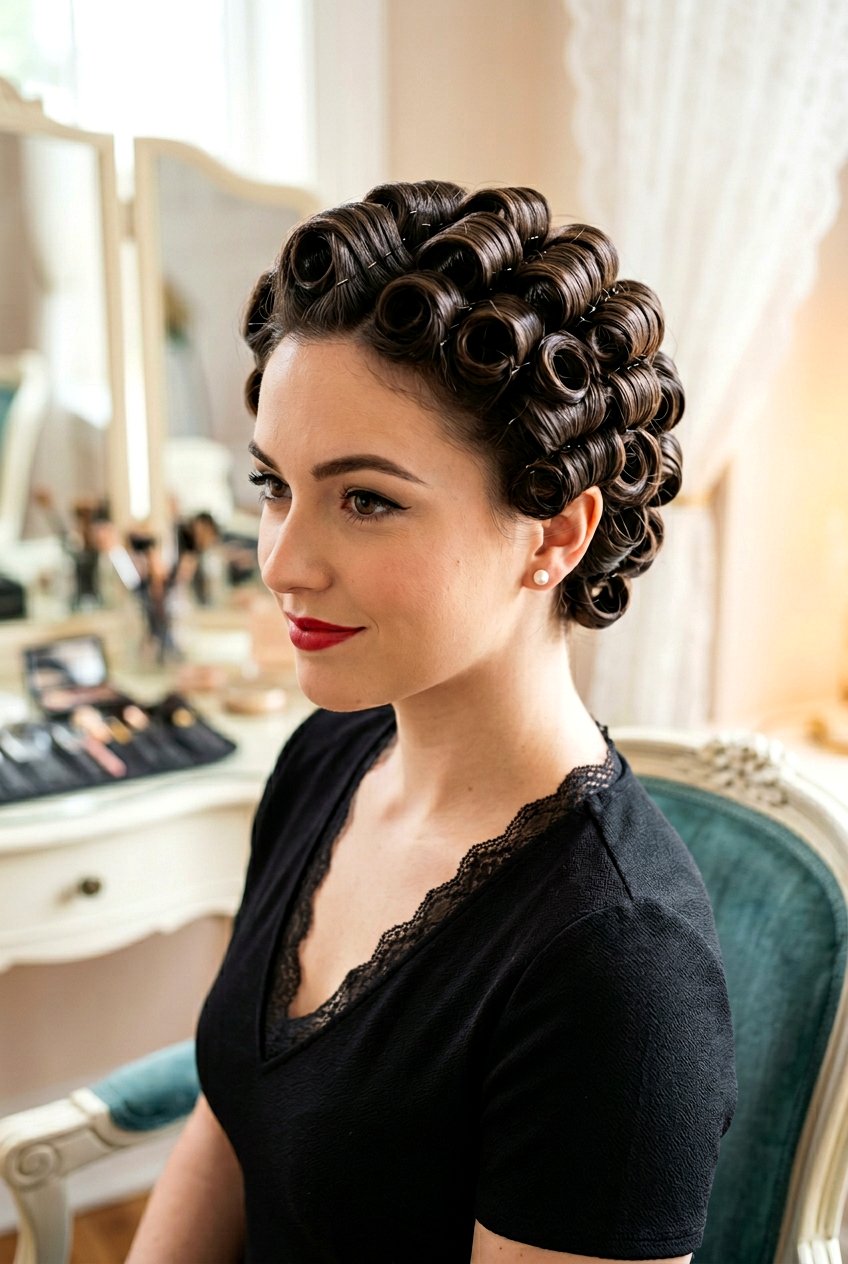 Finger Rolled Pin Curls - 20 no heat curls for fine straight hair - 20 no heat curls for fine straight hair