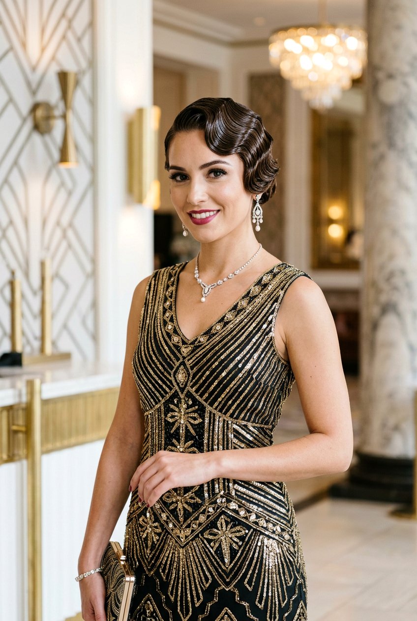 Finger Wave Bob - 20 prom hairstyle for short bob hair - 20 prom hairstyle for short bob hair