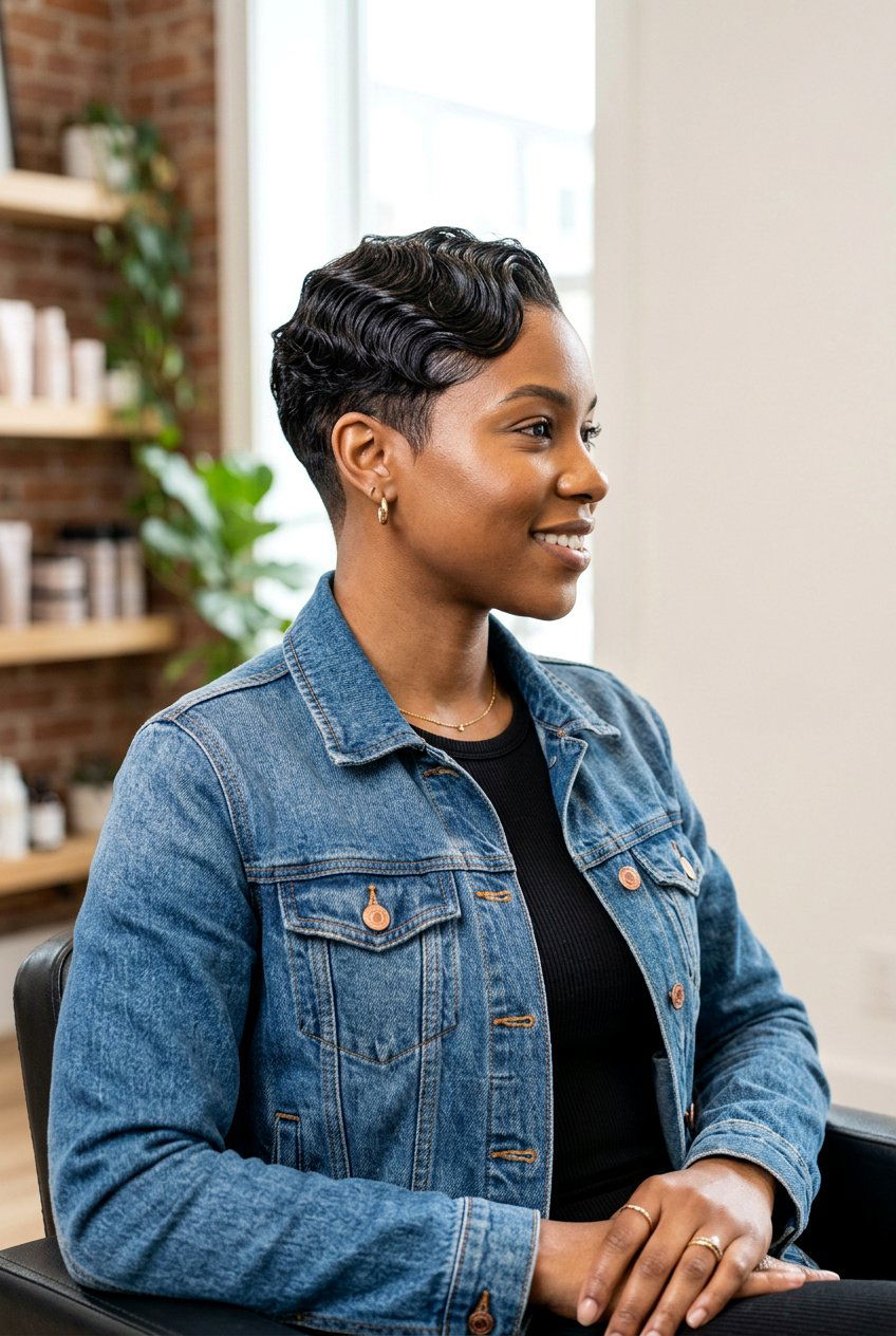 Finger Waves On Tapered Natural Hair - 20 finger waves on short natural hair - 20 finger waves on short natural hair