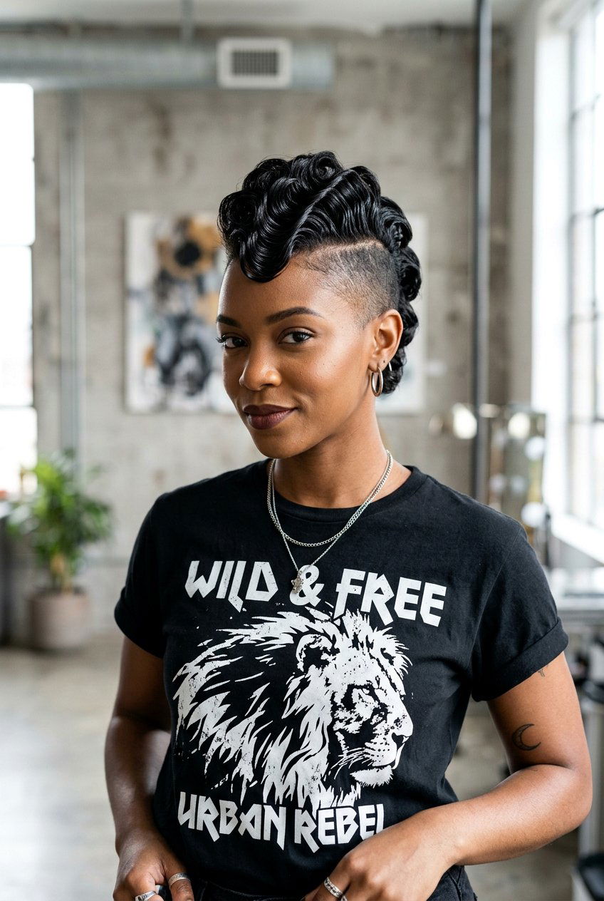 Finger Waves With Shaved Sides - 20 finger waves on short natural hair - 20 finger waves on short natural hair