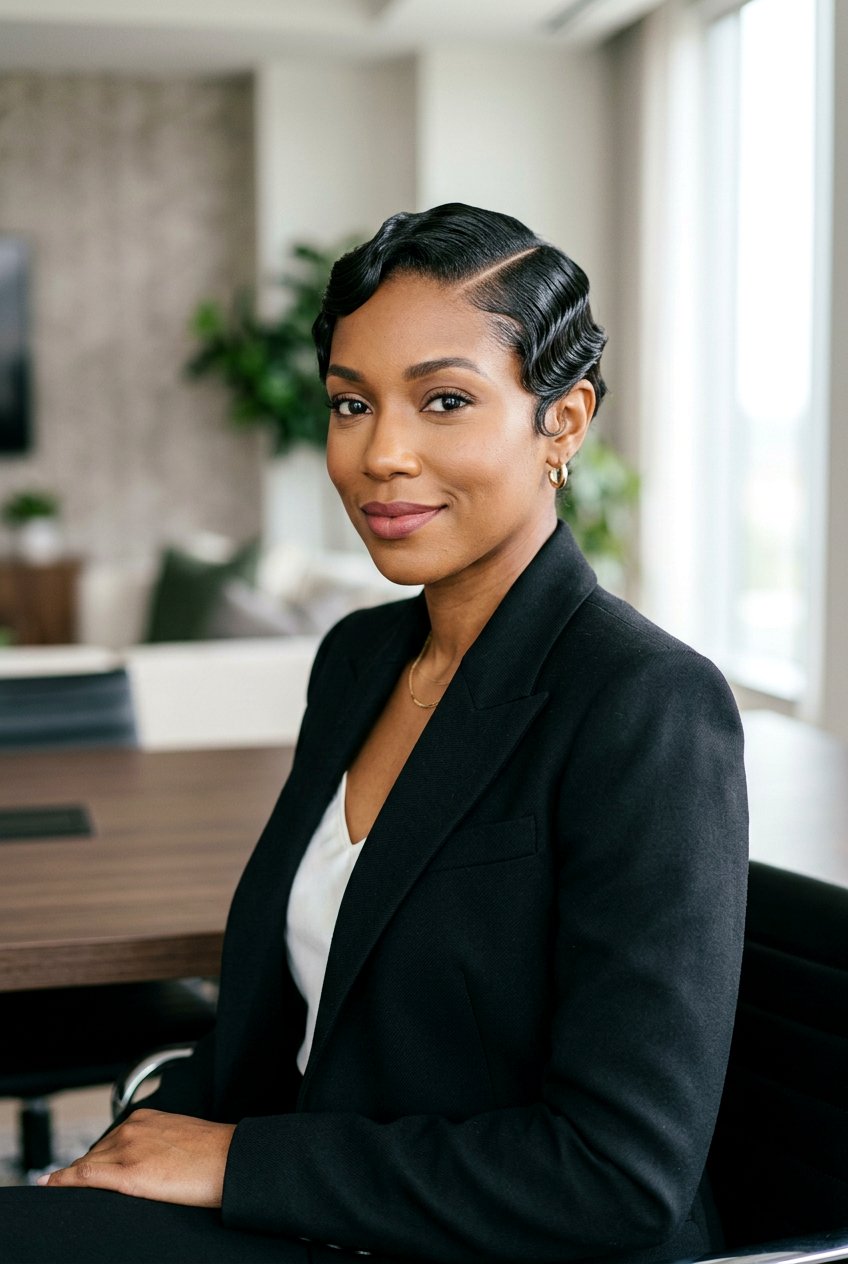 Finger Waves With Side Part - 20 finger waves on short natural hair - 20 finger waves on short natural hair