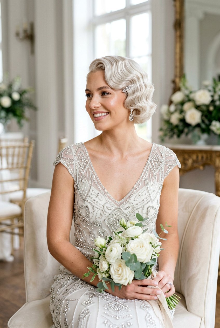 Finger Waves - 20 bridal hairstyle with vintage waves - 20 bridal hairstyle with vintage waves