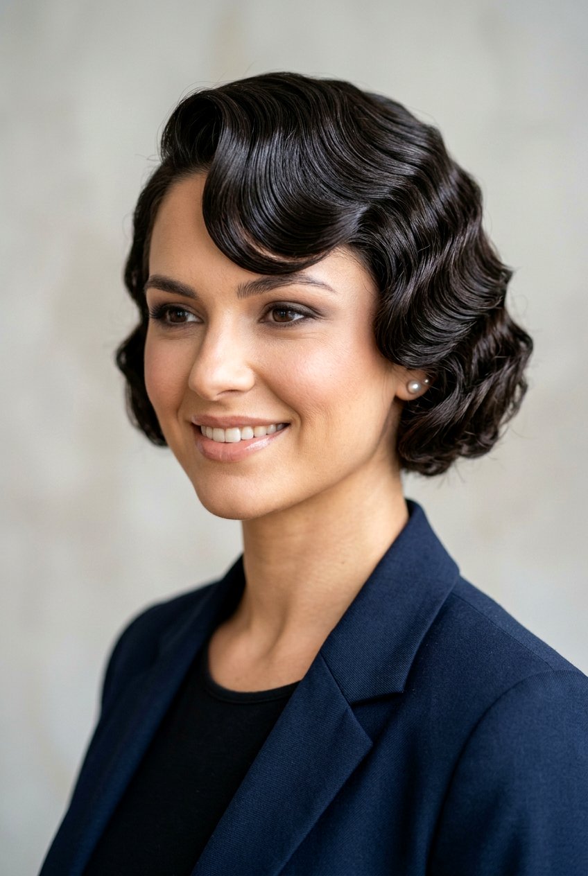Finger waves with bangs - 20 finger waves hairstyle - 20 finger waves hairstyle