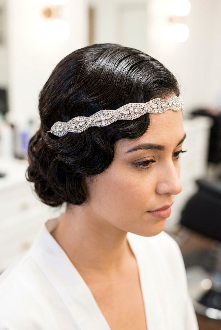 Finger waves with headband - 20 1920s finger wave hair - 20 1920s finger wave hair