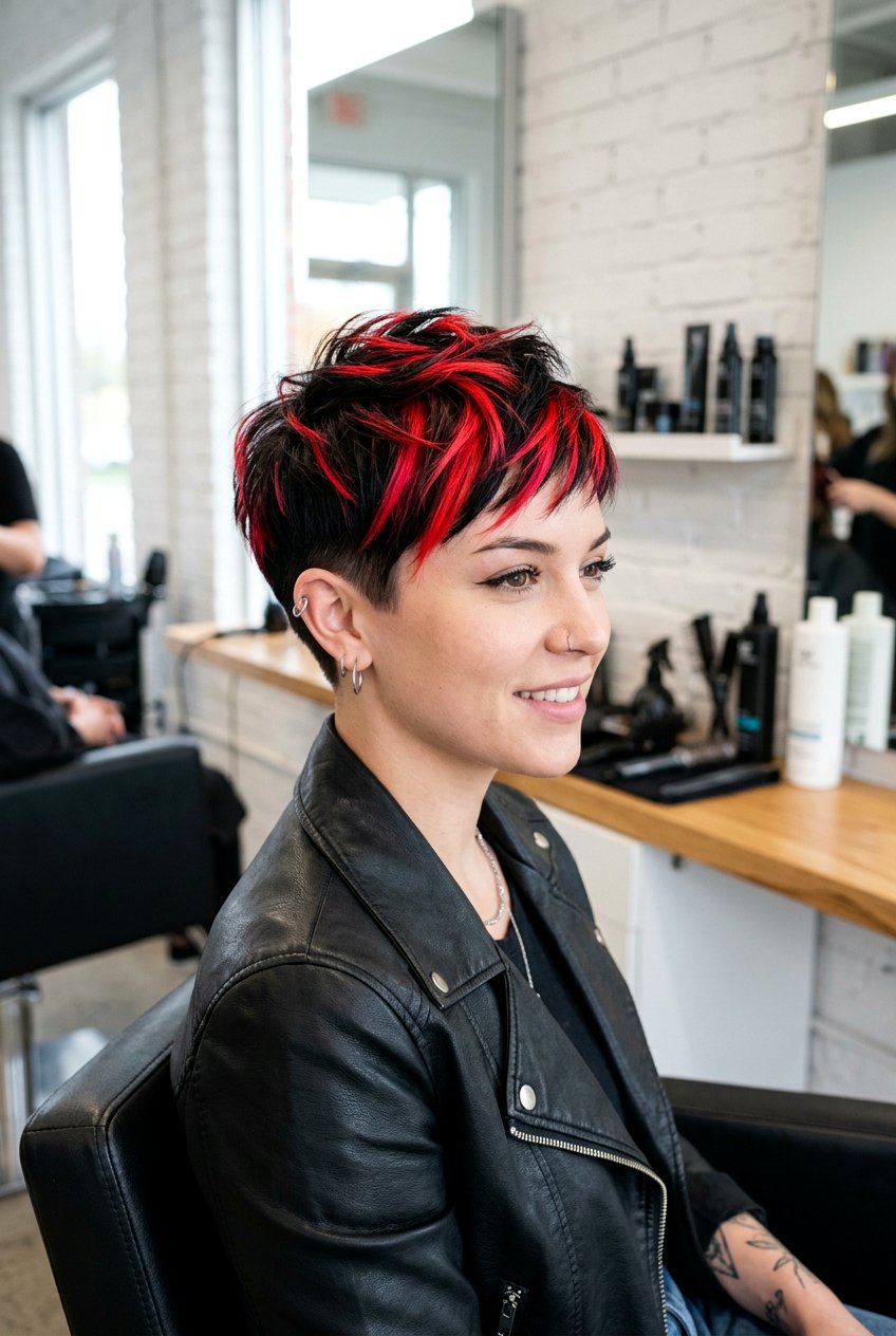 Fire Engine Red Highlights Black Hair - 20 black hair with red highlights - 20 black hair with red highlights