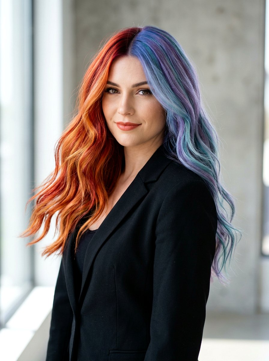 Fire and Ice Prism Hair - 20 prism hair color ideas - 20 prism hair color ideas