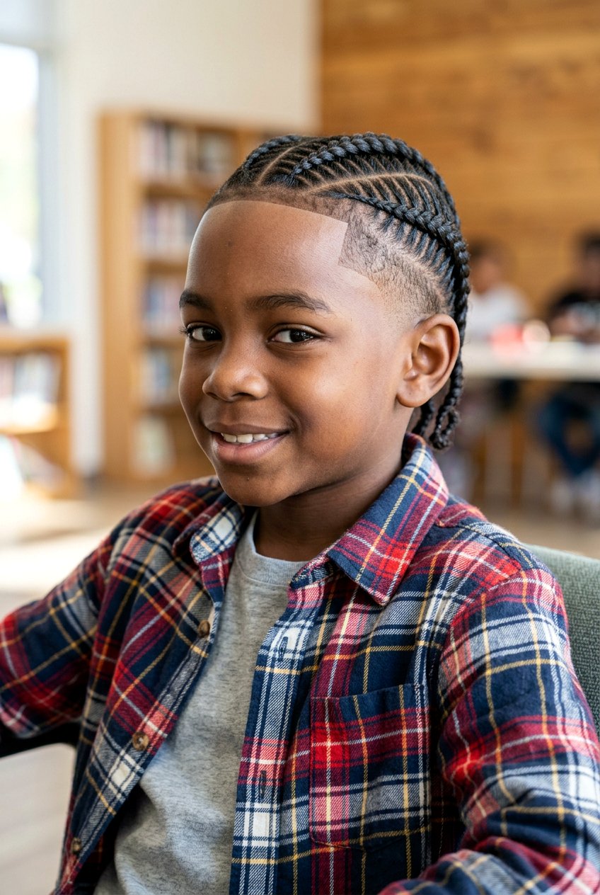 Fishbone cornrows with temple fade - 20 boys cornrows with fade - 20 boys cornrows with fade