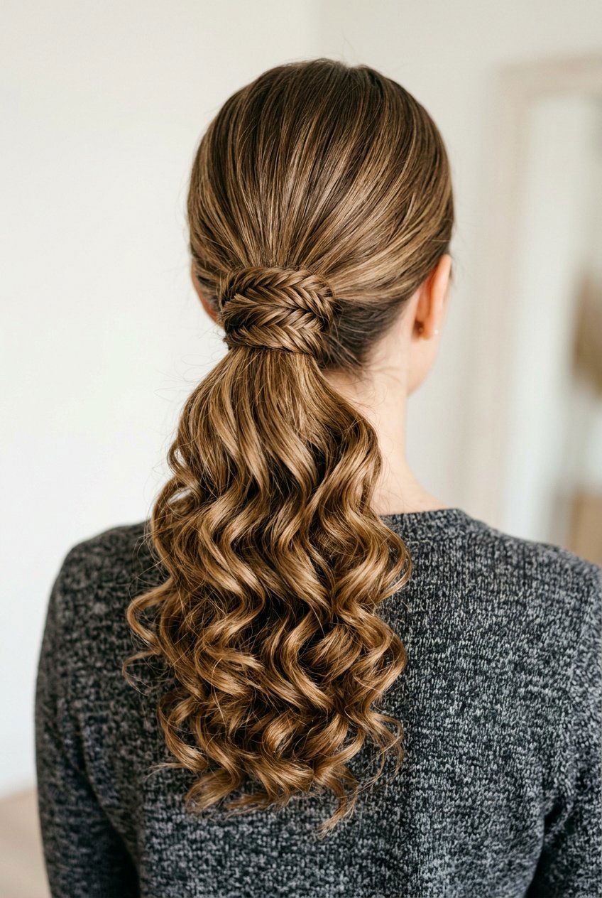 Fishtail Accent Ponytail With Curls - 20 rodeo ponytail with curls - 20 rodeo ponytail with curls