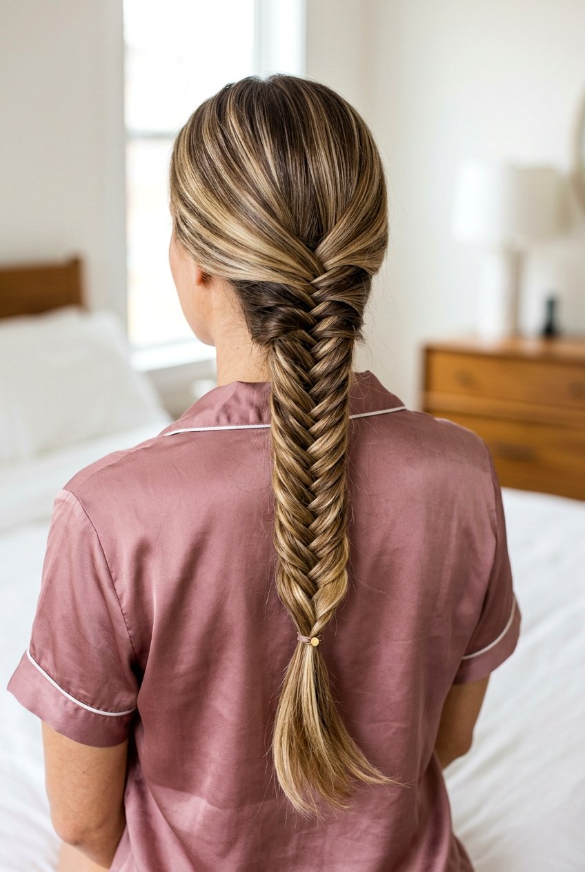 Fishtail Braid - 20 bedtime braid for long layers - 20 bedtime braid for long layers