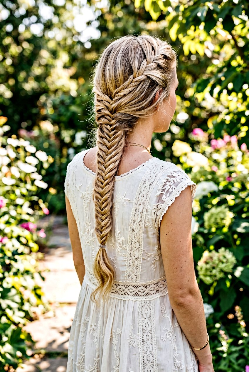 Fishtail Braid - 20 simple overnight hairstyle for school