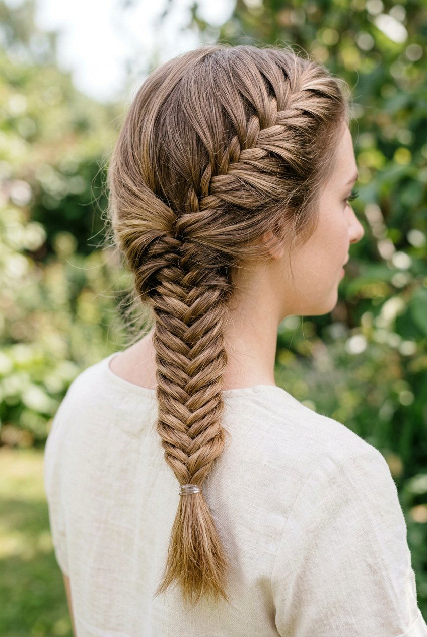 Fishtail Braid - 20 easy hairstyles for medium hair - 20 easy hairstyles for medium hair