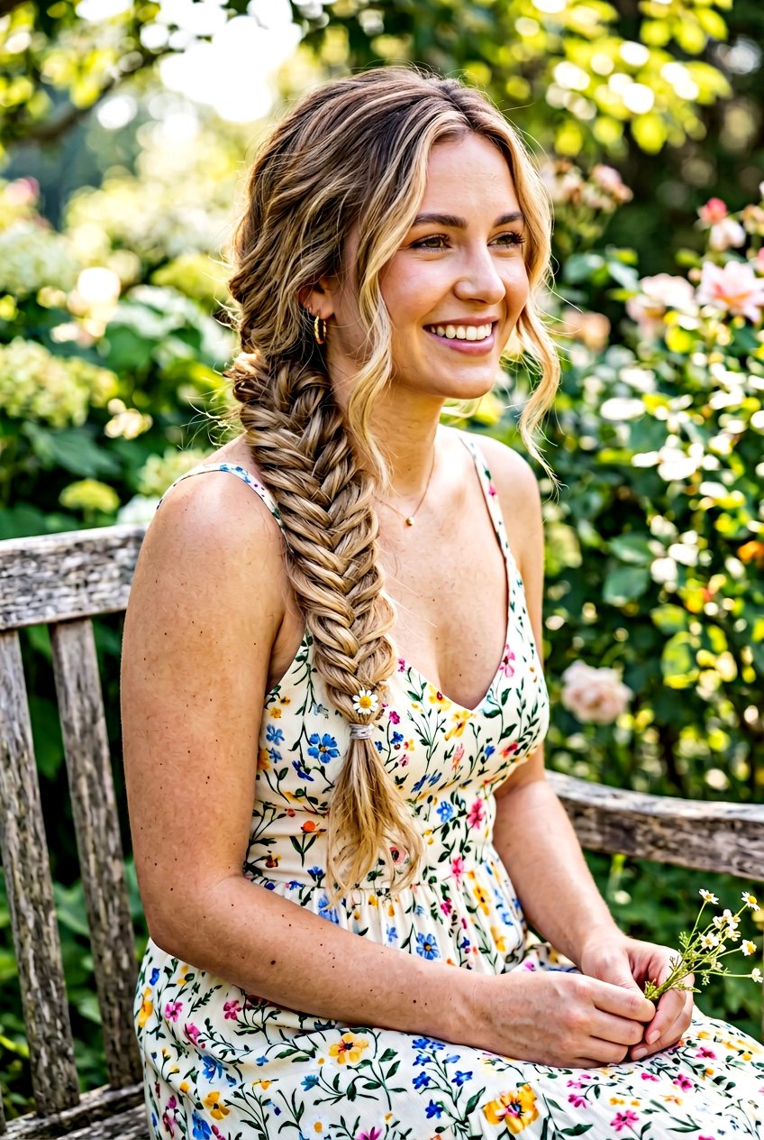 Fishtail Braid - 20 braided hairstyle for vacation photos - 20 braided hairstyle for vacation photos