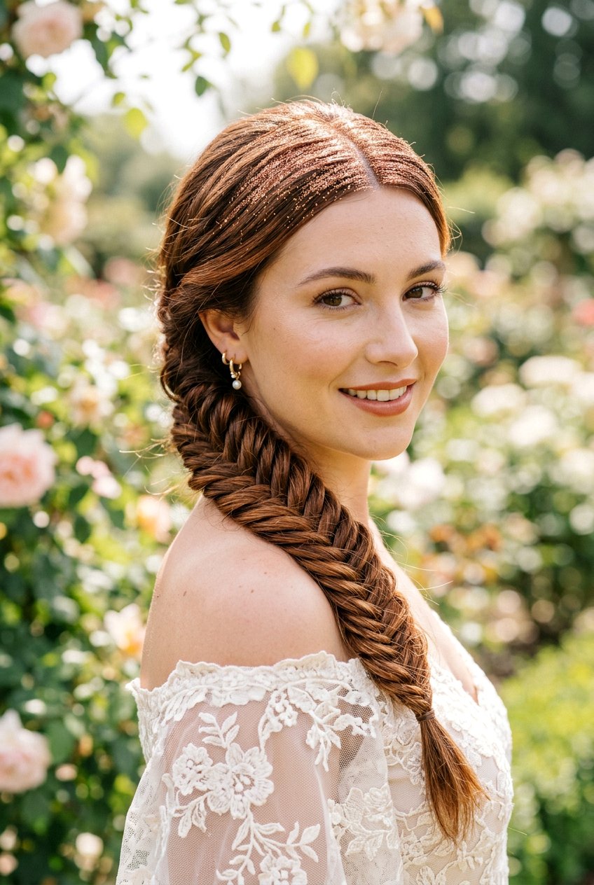 Fishtail Braid - 20 glitter roots hairstyle ideas - 20 glitter roots hairstyle ideas