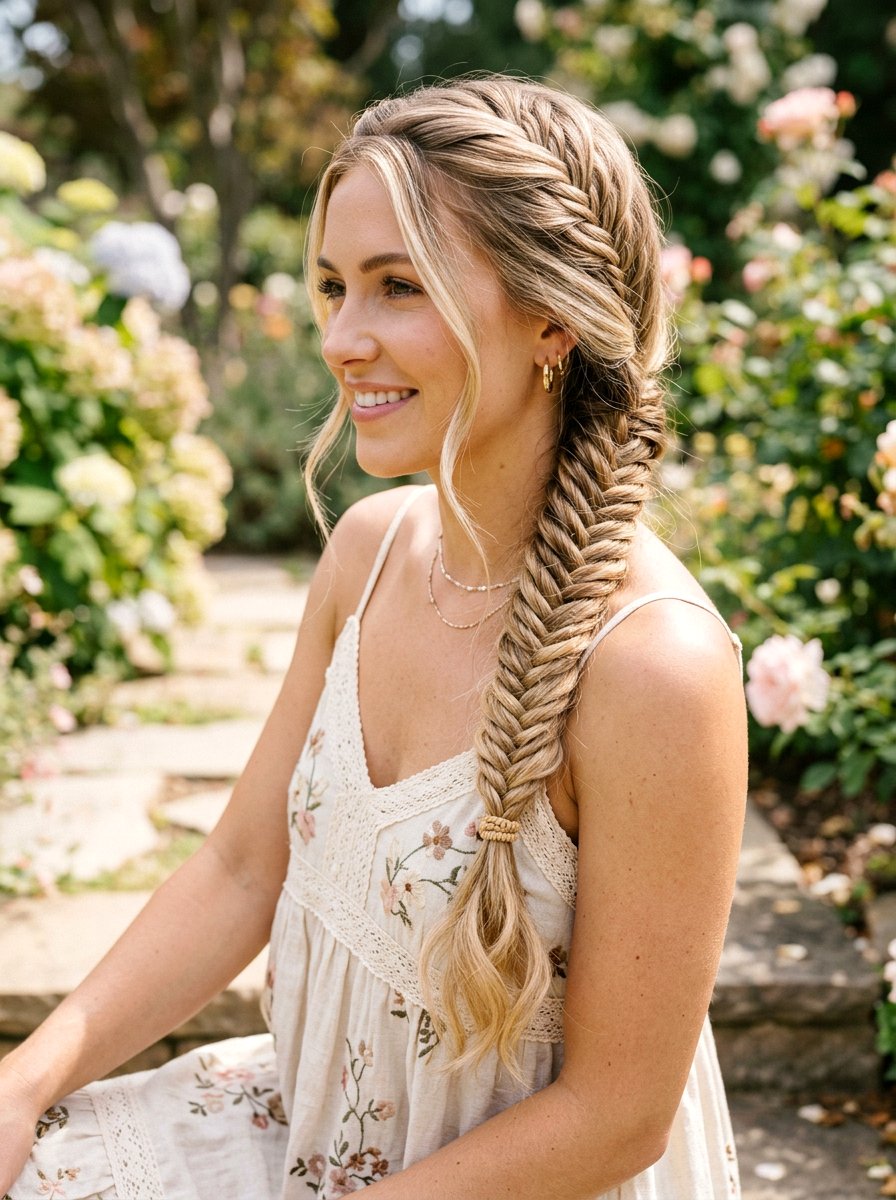 Fishtail Braid - 20 cute hairstyle for amusement park - 20 cute hairstyle for amusement park