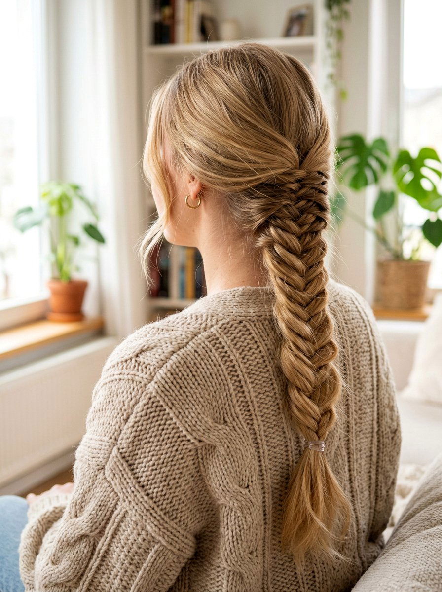 Fishtail Braid - 20 cute hairstyle for casual day out - 20 cute hairstyle for casual day out